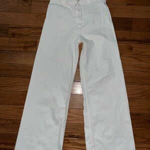 Women’s Zara Marine Jeans White Wide Leg 6